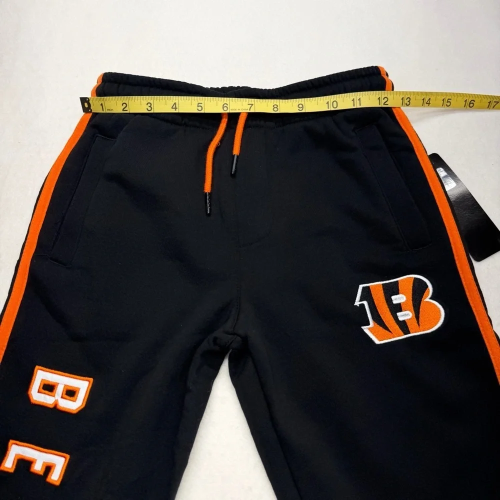 NFL Ultra Game Bengals Black Sweatpants Kids Size 10-12 NWT
